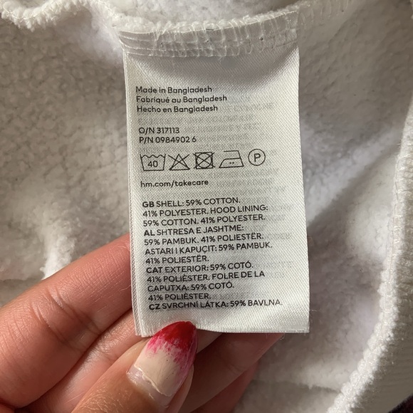 H&M SIZE XL White Zip-up Hoodie - Picture 12 of 12